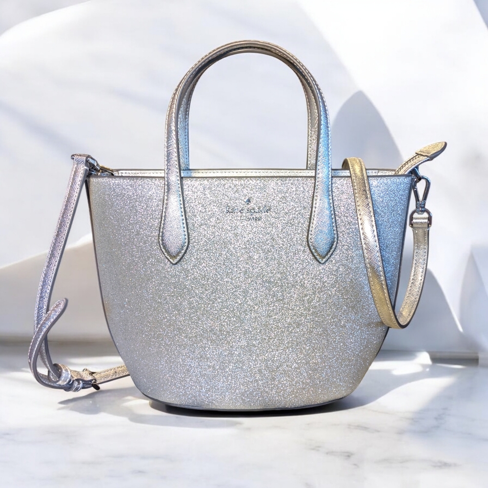 Kate Spade Silver Glitter Tote Bag